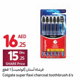 Carrefour Colgate super flexi charcoal toothbrush 6's offer