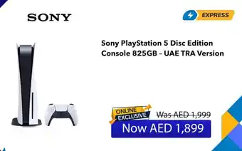 Sharaf DG Sony PlayStation 5 Disc Edition Console 825GB - UAE TRA Version offer