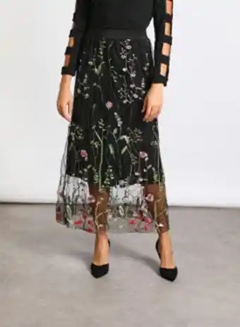 Noon Women's casual floral print mesh a linemidi midi skirt multicolour offer