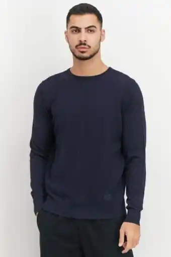 Brands For Less Men sportswear fit long sleeve sweaters, navy offer