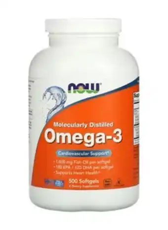 Noon Omega-3 1000mg, epa / 120 dha, molecularly distilled, cardiovascular support, 500 softgels offer