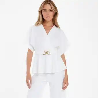 Centrepoint Quiz plain v-neck flared sleeves peplum top offer