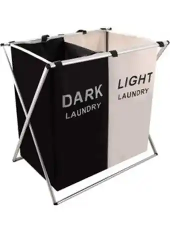 Noon Laundry cloth hamper sorter basket black/white 60×60×39cm offer