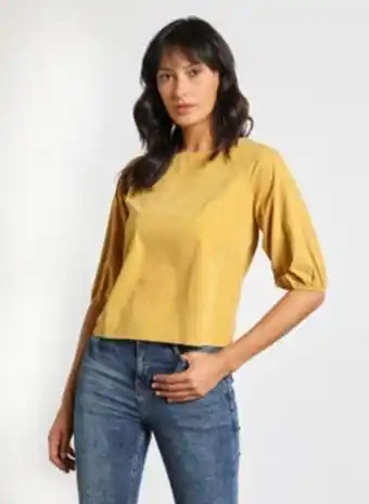 Noon Women's casual half sleeve tops lime yellow offer
