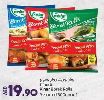 Lulu Hypermarket Pinar Borek Rolls Assorted 500gm x 2 offer