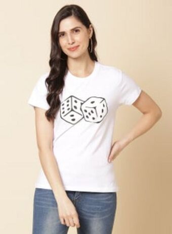 Noon Printed crew neck t-shirt white offer