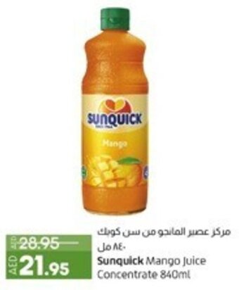 Lulu Hypermarket Sunquick Mango Juice Concentrate 840ml offer