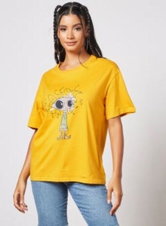 Noon Graphic print knit t-shirt yellow offer