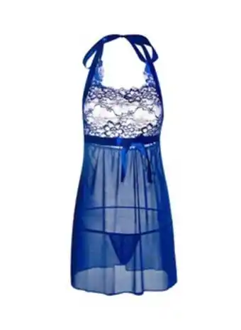 Noon Lace embroidery sleepwear nightdress blue offer