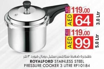KM Trading ROYALFORD STAINLESS STEEL PRESSURE COOKER 3 LITRE RF10184 offer