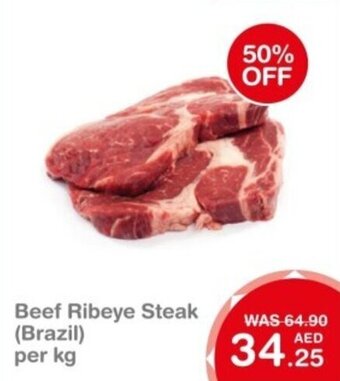 Choithrams Beef Ribeye Steak (Brazil) per kg offer