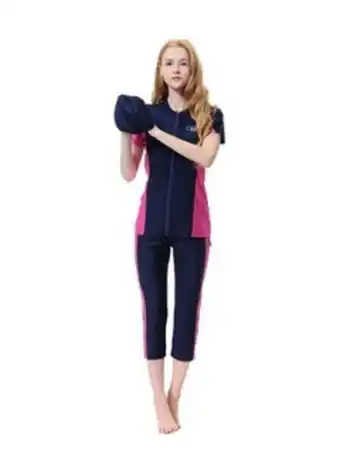 Noon Islamic swimwear chain closure burkinis navy/pink offer
