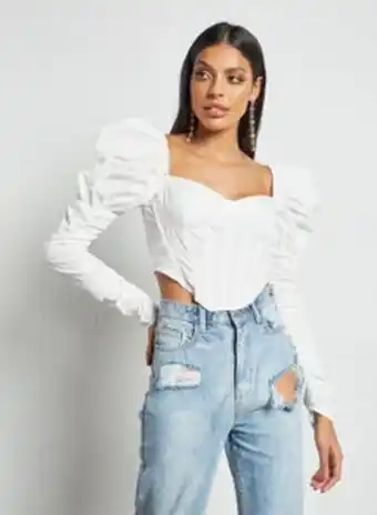 Noon Corset crop top white offer