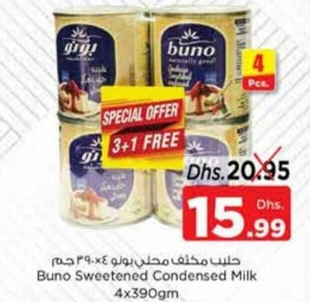 Nesto Buno Sweetened Condensed Milk 4x390gm offer