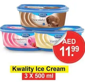 Al Madina Hypermarket Kwality Ice Cream 3 X 500 ml offer