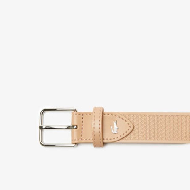 Lacoste Men's metal crocodile stitched leather belt offer