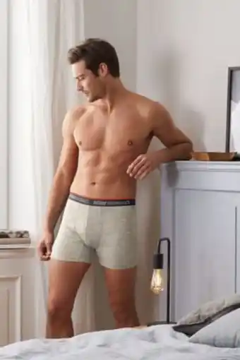 Brands For Less Men 2 pieces heather boxer brief, grey/off white offer