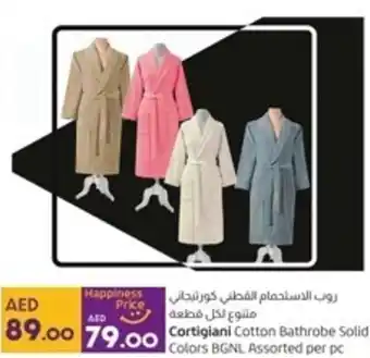Lulu Hypermarket Cortigiani Cotton Bathrobe Solid Colors BGNL Assorted per pc offer