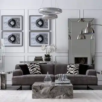 Homes R Us Neon 3-seater sofa, grey offer