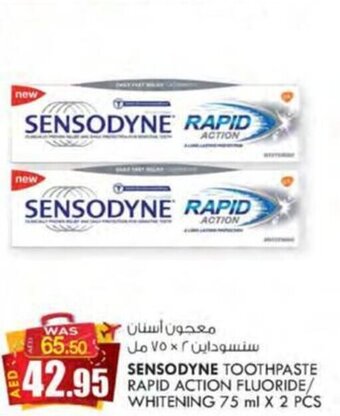 KM Trading SENSODYNE TOOTHPASTE RAPID ACTION FLUORIDE/ WHITENING 75 ml X 2 PCS offer