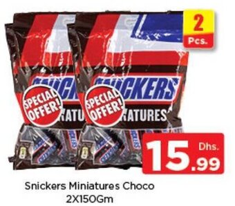 Nesto Snickers Miniatures Choco 2X150Gm offer