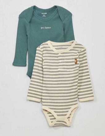 Kiabi Pack of 2 cotton bodysuits offer