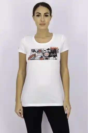 Brands For Less Women crew neck short sleeve graphic t-shirt, white offer