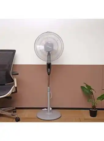 Noon 3-speed pedestal stand fan 60 w omf1698 grey/white offer