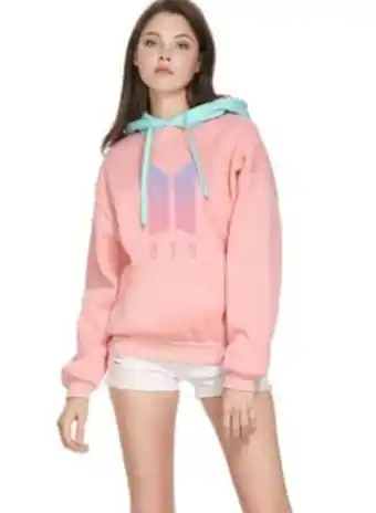 Noon Bts printed hoodie pink/blue offer