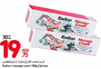 Carrefour Radian massage cream 100g 2 pieces offer