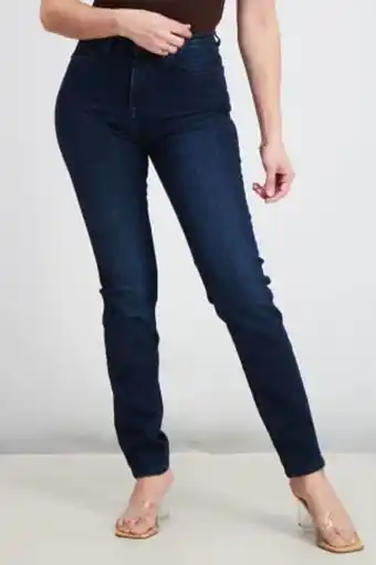 Brands For Less Women skinny fit dark wash stretchable denim jeans, indigo offer