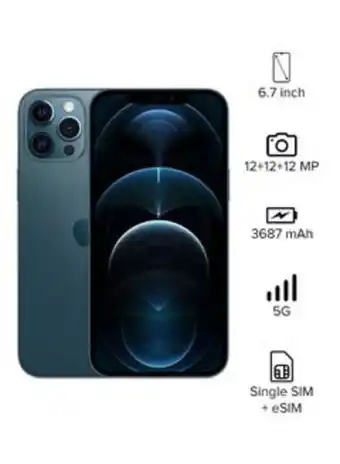 Noon Iphone 12 pro max with facetime 256gb pacific blue 5g - international version offer