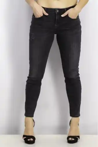 Brands For Less Women regular fit rib stretchable skinny jeans, black offer