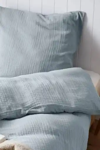 Brands For Less Muslin bedding 155 x 220 cm, sage blue offer