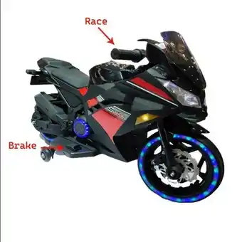 Toys R Us Raf rocket serius electric motorbike for kids (black, 12 v) offer