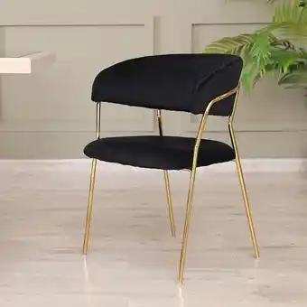 PAN Emirates Swindon dining chair with armrest - black & gold offer