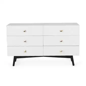 PAN Emirates Algoza sideboard with 6 drawer solid wood - white offer