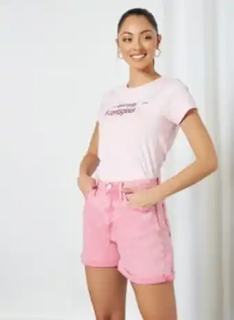 Noon Good energy is contagious printed crew neck t-shirt light pink offer