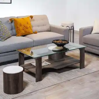 PAN Emirates Multi coffee table & 2 end table set - white & grey offer
