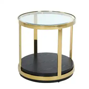 Homes R Us Nightingale end table, gold & black offer