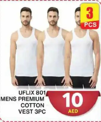 Grand Hyper Market UFLIX 801 MENS PREMIUM COTTON VEST 3PC offer