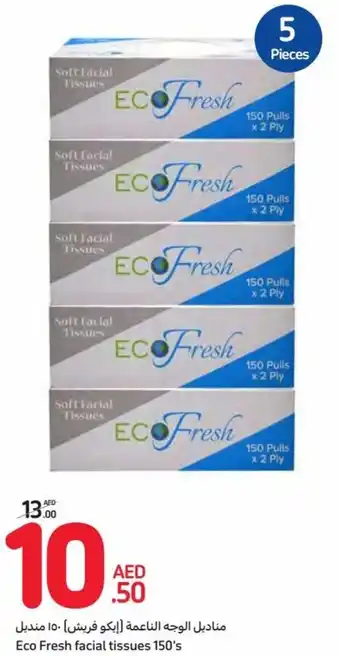 Carrefour Eco Fresh facial tissues 150's offer