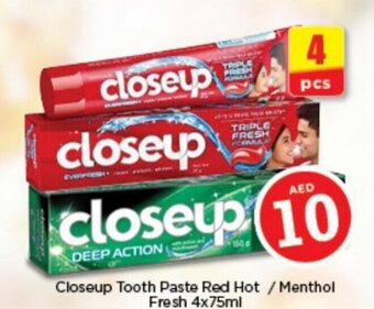 Nesto Closeup Tooth Paste Red Hot / Menthol Fresh 4x75ml offer