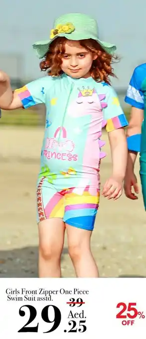 Nesto Girls Front Zipper One Piece Swim Suit assid. offer