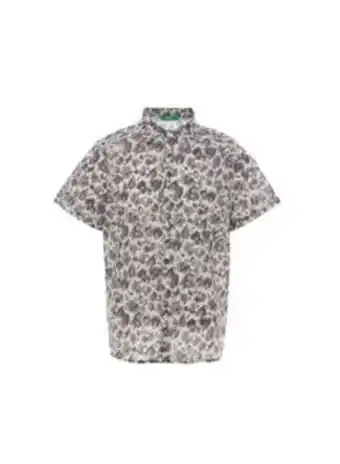 Noon Casual trendy printed short sleeves collar woven shirt bottle black offer