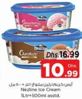 Nesto Nezline Ice Cream 1Ltr+500ml asstd. offer