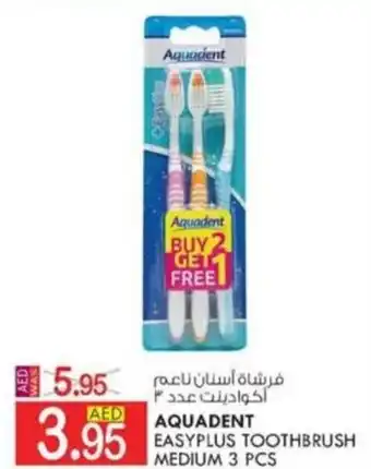 KM Trading AQUADENT EASYPLUS TOOTHBRUSH MEDIUM 3 PCS offer