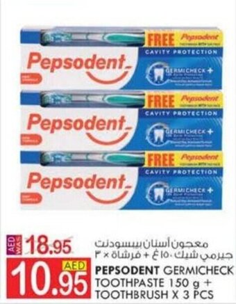 KM Trading PEPSODENT GERMICHECK TOOTHPASTE 150 g + TOOTHBRUSH X 3 PCS offer