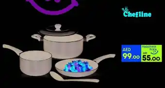Lulu Hypermarket Chefline Non Stick Cookware Set 5pc offer