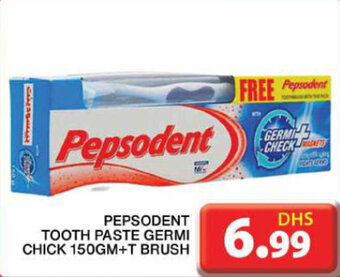 Grand Mall Sharjah PEPSODENT TOOTH PASTE GERMI CHICK 150GM+T BRUSH offer